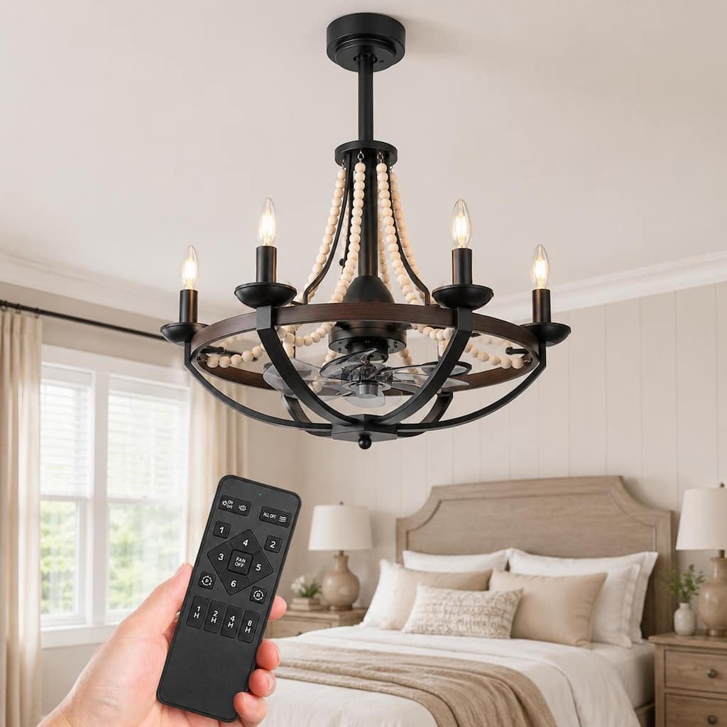 22 IN Morden Ceiling Fan with Light Remote