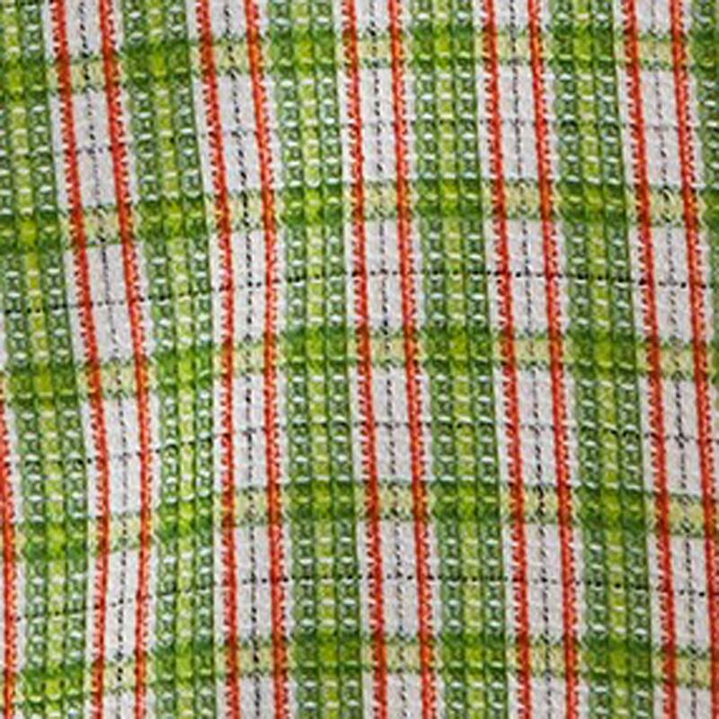 Set of 2 Growing On Me Sentiment Mushroom Print Green Plaid Cotton Kitchen Dishtowels 26L x 18W in.