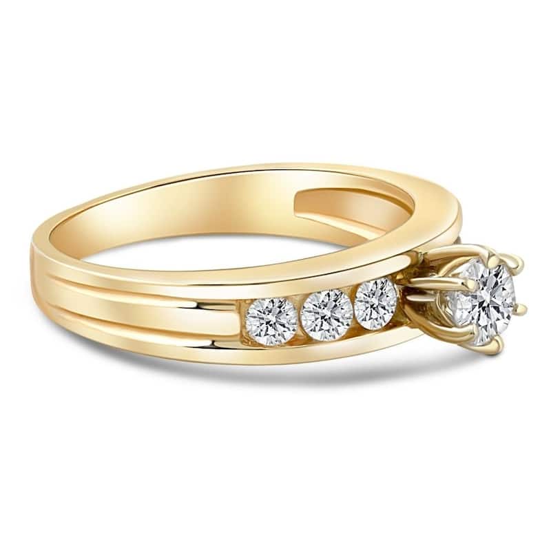 3/4ct Diamond Engagement Ring Yellow Gold
