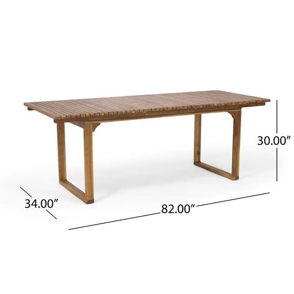 dimension image slide 0 of 6, Sorrento Acacia Wood 9-piece Expandable Table Outdoor Dining Set by Christopher Knight Home