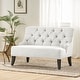 preview thumbnail 39 of 56, Nicole Polyester Blend Fabric Settee by Christopher Knight Home - 29.25"L x 43.75"W x 30.50"H Light grey