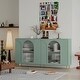 preview thumbnail 4 of 9, Accent Cabinet Lacquered Wooden Cabinet with 4 Glass Doors Sideboard Buffet Server Cabinet Storage Cabinet