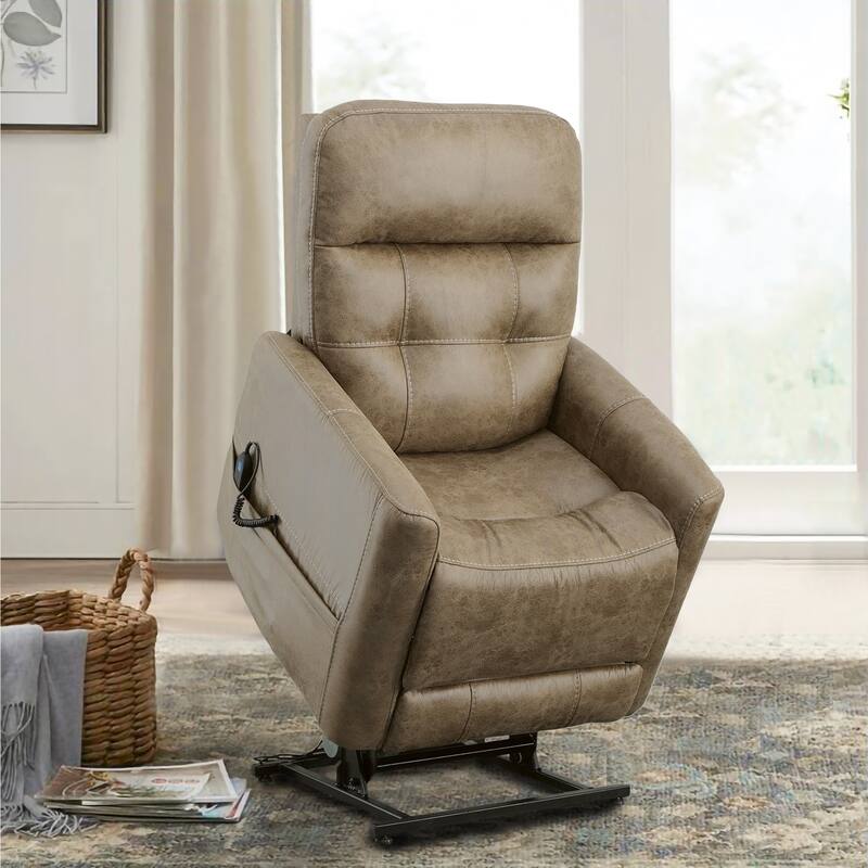 Kenner Sand Power Lift Recliner with Power Headrest & Lumbar by Flexsteel
