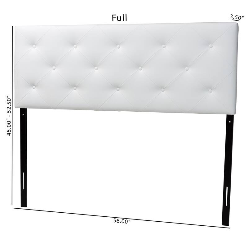 Modern Faux Leather Upholstered Headboard with Button Tufting and Adjustable Height, Fits Most Bed Frames