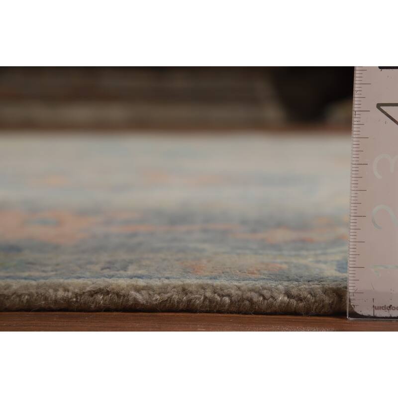 Oriental Beige Oushak Indian Area Rug Hand-Knotted Wool Carpet - 7'10" x 10'2"