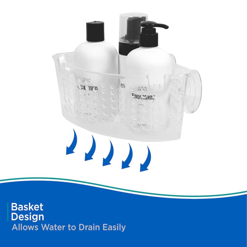 Kenney Suction Cup Corner Basket Shower Caddy - Clear