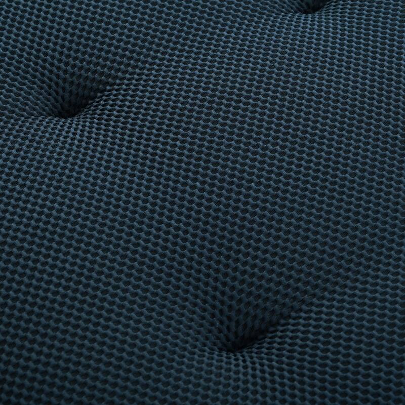 86.2'' Modern Minimalist Style Tufted Design Upholstered 3-Seat Compression Sofa in Dark Blue, Polyester