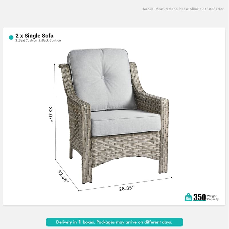 XIZZI 2-Piece Outdoor Furniture Patio Wicker Chairs Set