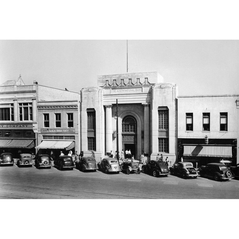 Austin National Bank Black and White Gallery Wrapped Canvas