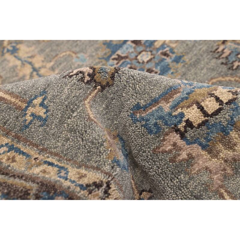 ECARPETGALLERY Hand-knotted Finest Agra Jaipur Teal Wool Rug - 5'5 x 8'5