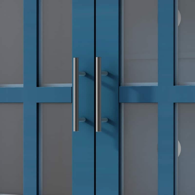 Modern 95.5" Wall Unit Entertainment Center with Bookshelves for TVs up to 80" with Electric Fireplace and Adjustable Shelves