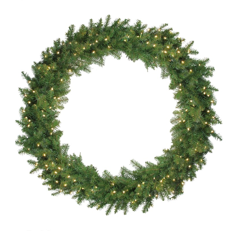 Northern Pine LED Artificial Christmas Wreath - 48", Warm White Lights