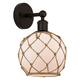 Option Oil Rubbed Bronze / White Glass with Brown Rope
