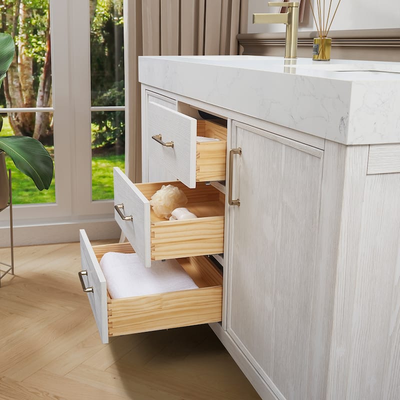 Miseno MV-NM-LEON60M-LWT León 60" Free Standing Double Basin Vanity