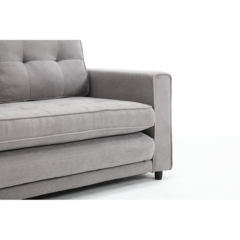 Modern Convertible Velvet Loveseat Sofa Sleeper Sofa Bed with 2 Pillows
