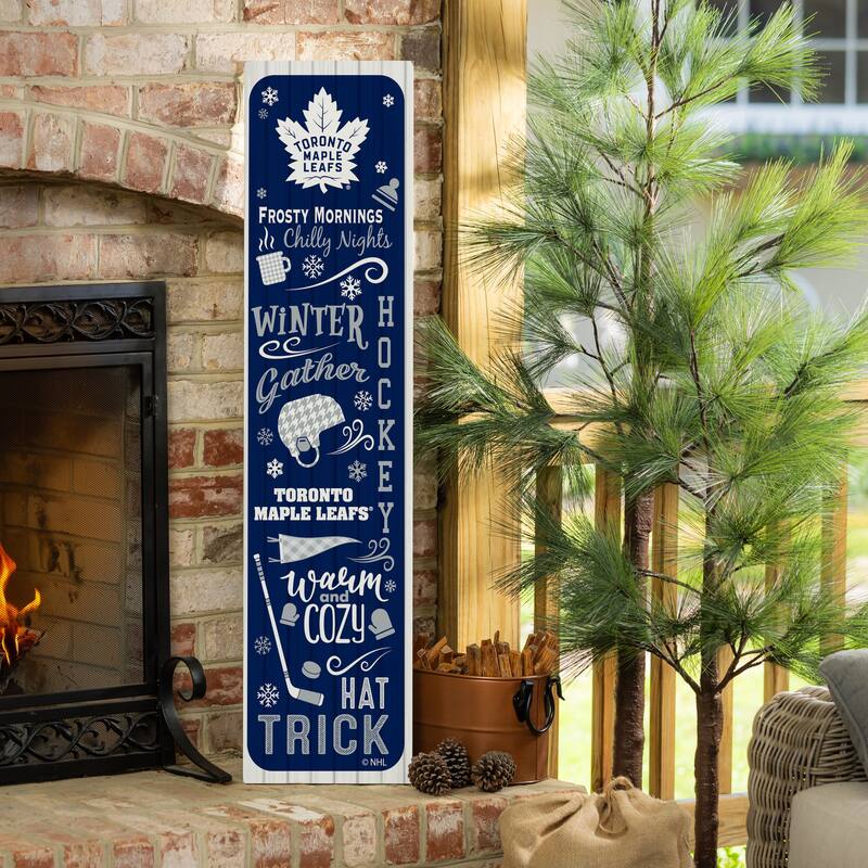 47" Double Sided Seasonal Porch Leaner, Toronto Maple Leafs - 47" x 11.25" - Winter