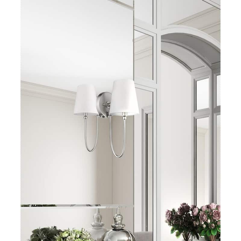 Simple Rustic 1-Light Nickel Wall Sconce with Shade