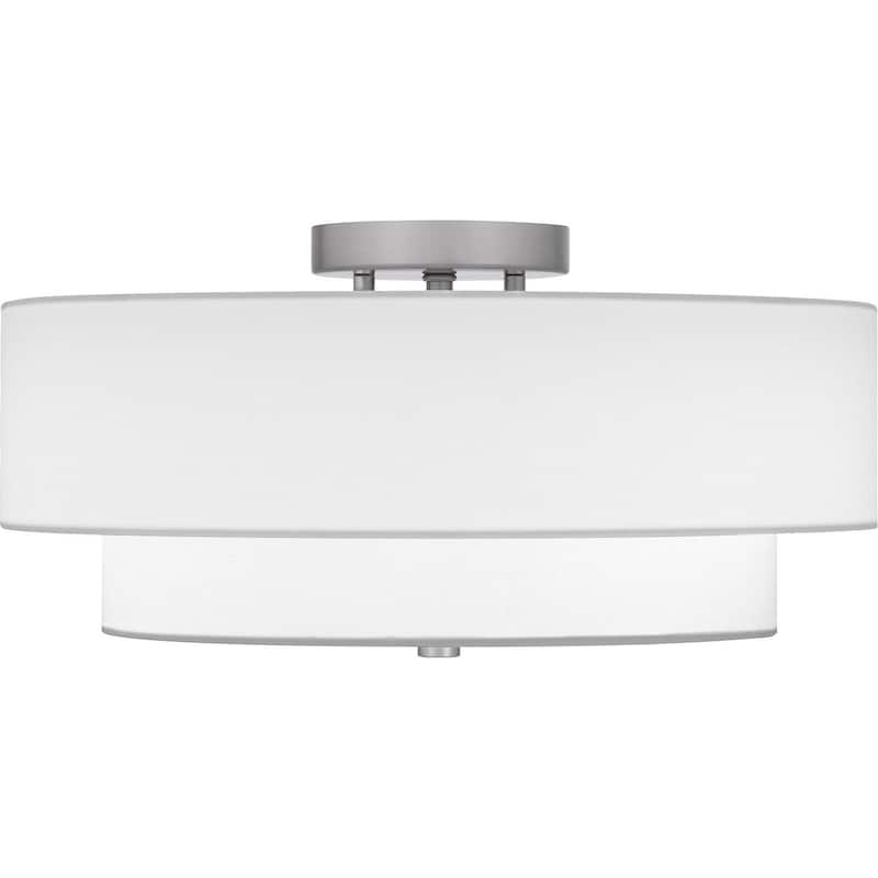 Quoizel Semi-Flush Mount 2-Light Semi-Flush Mount in Brushed Nickel