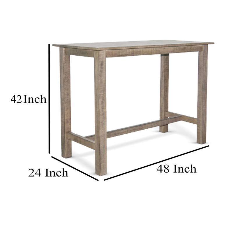 Rena Bar Height Dining Table | 48" Rectangular Top | Beige Brown Mahogany Wood