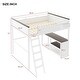 preview thumbnail 6 of 14, Queen Size Loft Bed with Desk, Open Shelf and Storage Box, USB Charging Station, Wooden Support Bed Frame, No Box Spring Needed