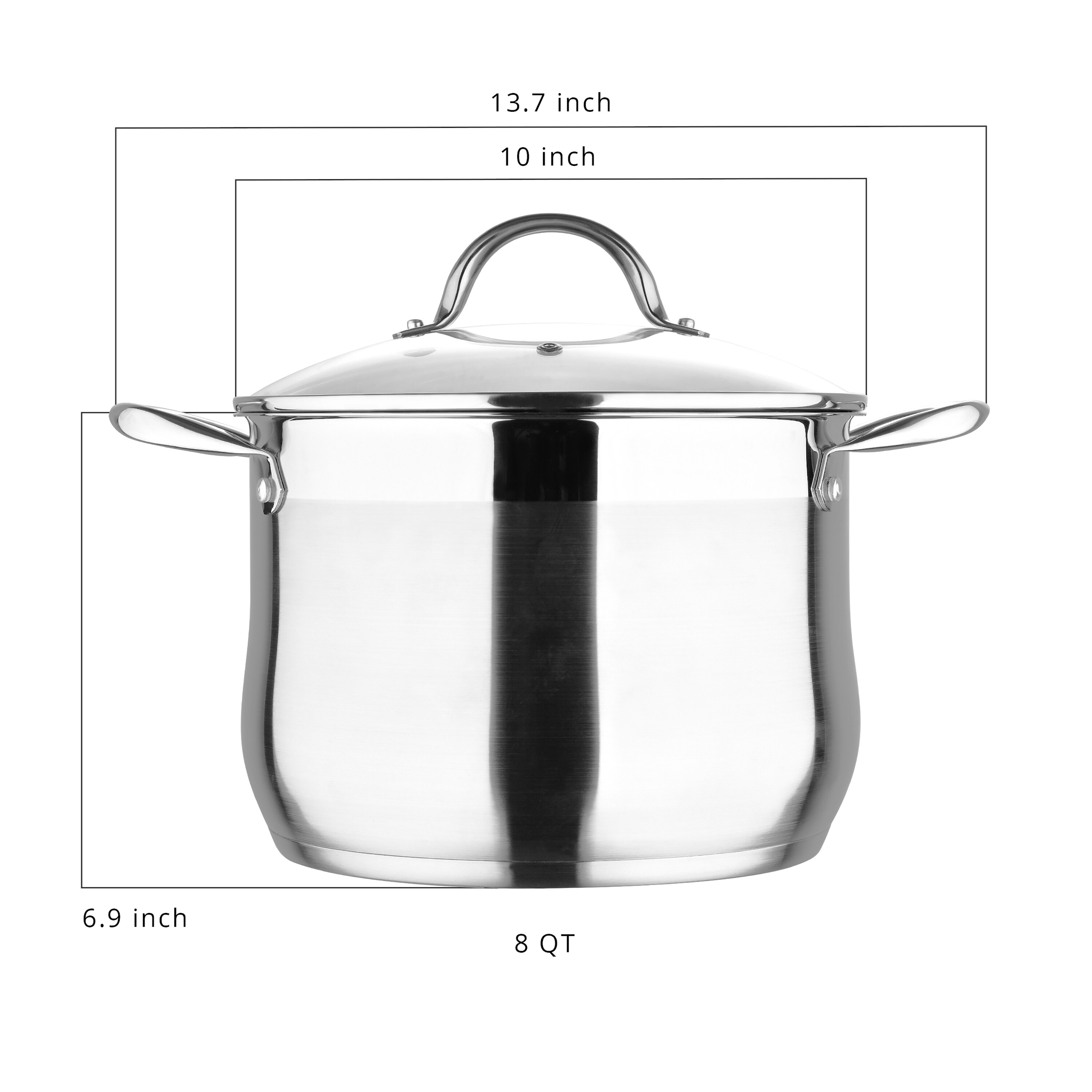 Bergner 8-Quart Dutch Oven Stainless Steel Dishwasher Safe