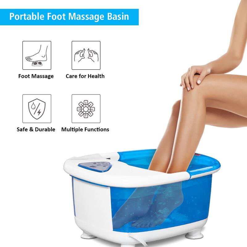 Costway Electrical Foot Basin Tub Point Massage Home Use Heating Ray