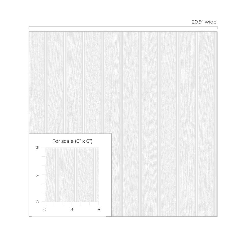 Seabrook Designs Off-White Faux Beadboard Paintable Unpasted Wallpaper - 20.9 in. W x 33 ft. L