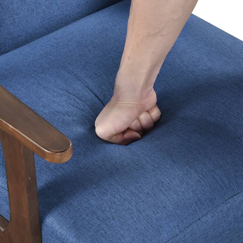 Dean 27" Textured Fabric Accent Chair - Solid Rubberwood Frame