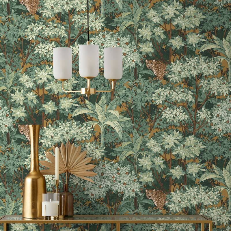 Fine Decor Kamali Moss Leopard Trees Wallpaper