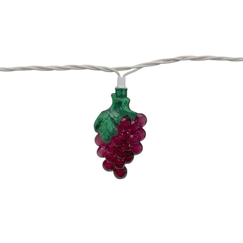 10ct Grape Wine Bottle Christmas Novelty Light Set, 7.5ft Green Wire
