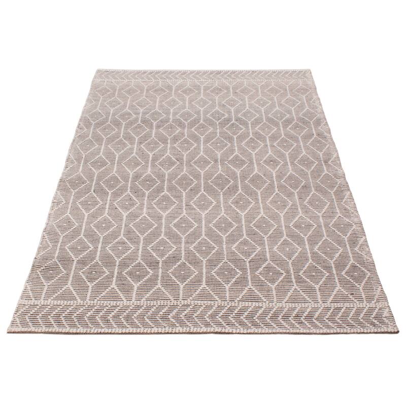 ECARPETGALLERY Braid weave Sienna Taupe Wool Rug - 6'0 x 9'0