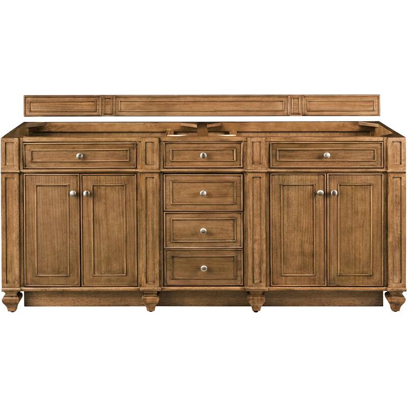 James Martin Vanities 157-V72-M Bristol 72" Free Standing Double Basin - Saddle Brown