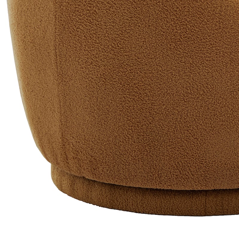 35" Wide 2 Set Velvet/ Boucle Barrel Swivel Chair