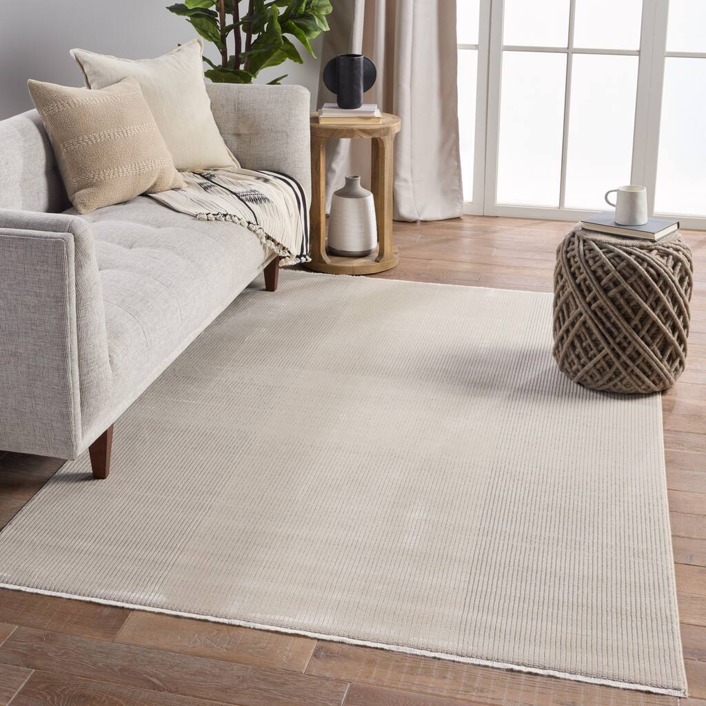 Cobia Stripes Taupe/ Light Gray Area Rug