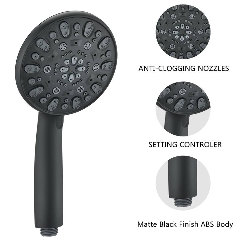 Matt black high pressure multi function with hand held shower faucet