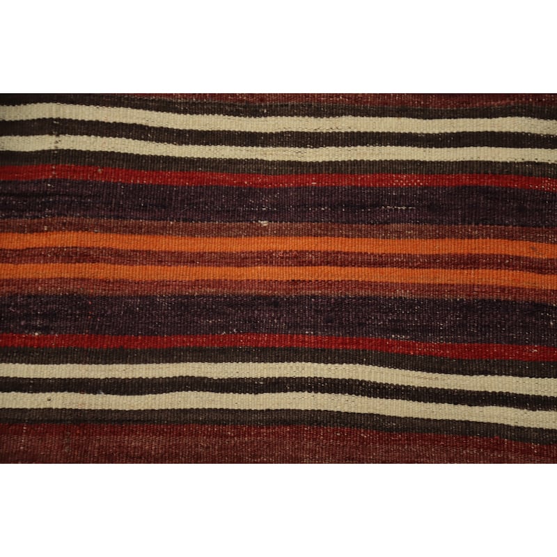 Hand Woven Oriental 100% Wool Carpet Southwestern Geometric Multi-Colored Kilim Area Rug - 10' 3'' X 4' 7''