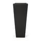 preview thumbnail 5 of 20, Ella Outdoor Modern Cast Stone Planter by Christopher Knight Home 13.00" L x 13.00" W x 32.50" H - Matte Black
