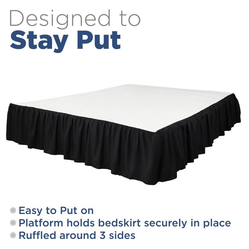 Martex 100% Microfiber Dust Ruffle Hotel Quality 16" Drop Bed Skirt