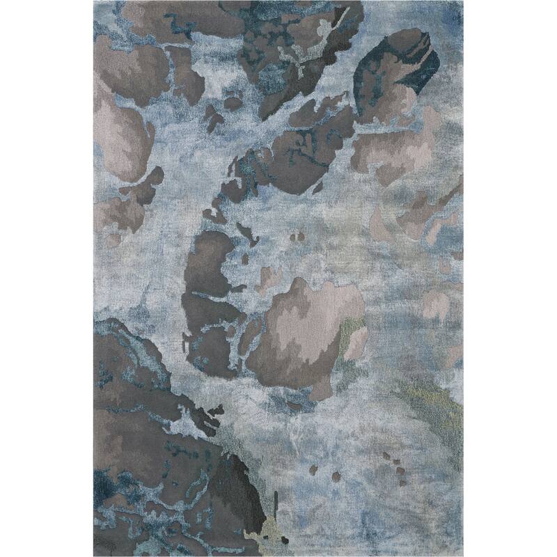 Nourison Hand-tufted Prismatic Abstract Contemporary Blue Grey Area Rug