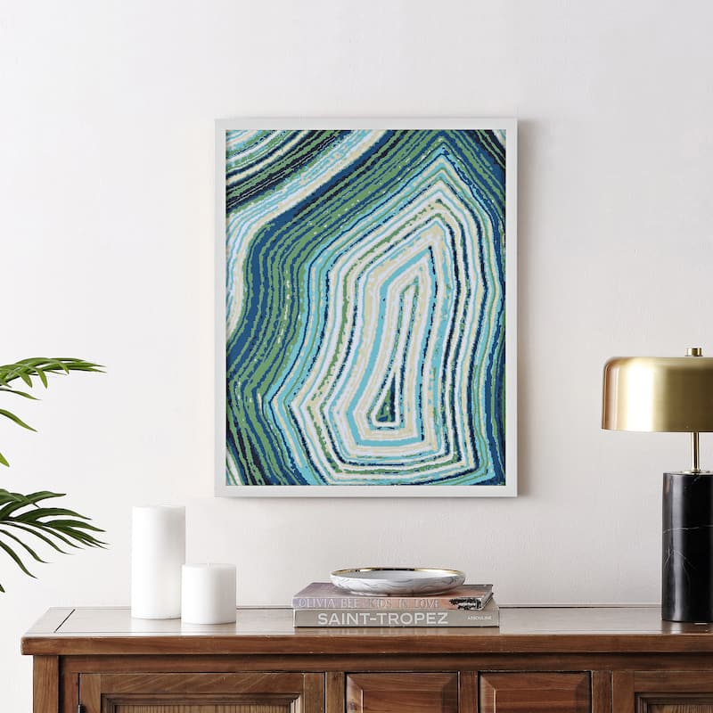 SAFAVIEH Imbi Emerald Resonance 16 x 20-inch Framed Wall Art