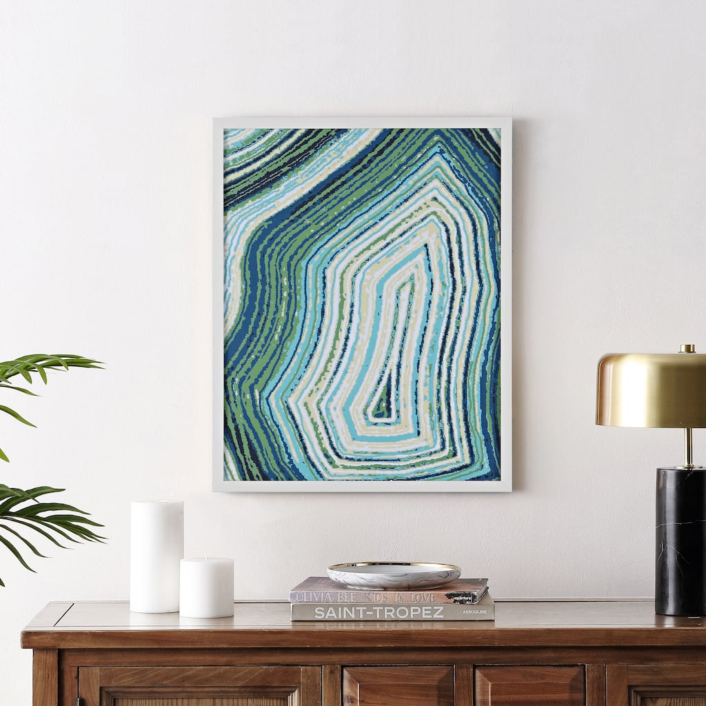 SAFAVIEH Imbi Emerald Resonance 16 x 20-inch Framed Wall Art