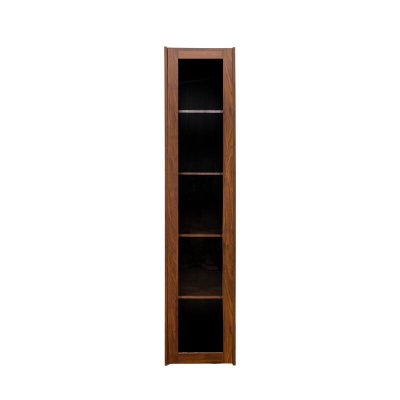 GDF Studio - Seinie Modern Display Cabinet with Glass Doors, Shelves, and LED Lighting - 5 Shelves