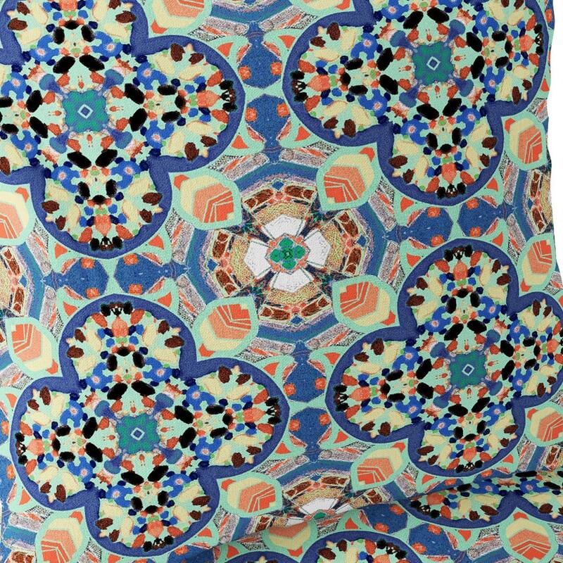 HomeRoots Set of Two 16" X 16" Blue and Purple Blown Seam Floral Indoor Outdoor Throw Pillow - 16.00' X '16.00' X '5.00