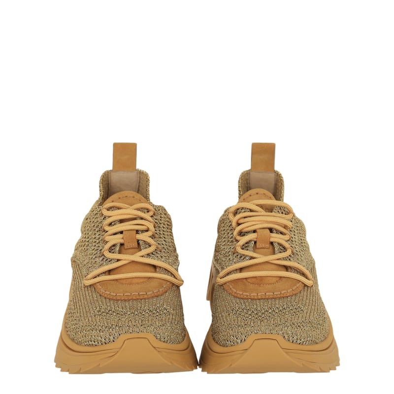 Ferragamo Nima Metallic Knit Sneakers