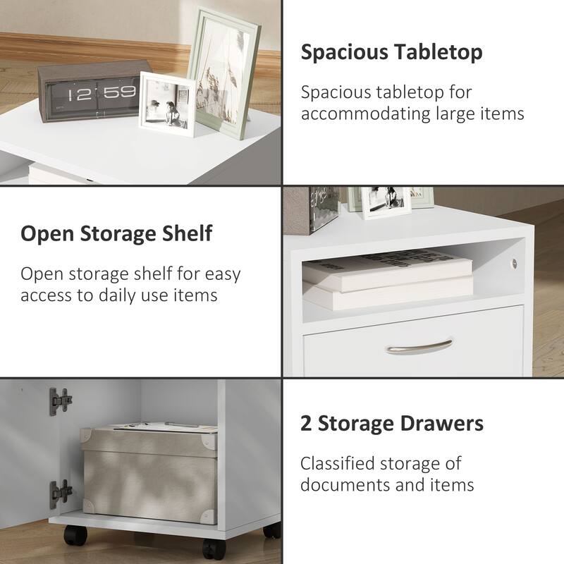 Mobile Storage Cabinet Organizer, 15.7"W x 13.8"D x 23.6"H