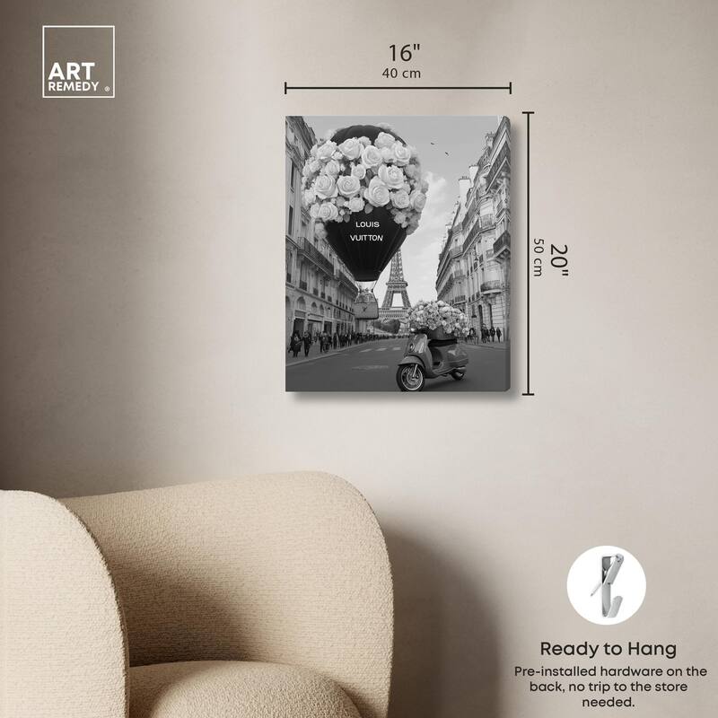 Scooter and Glam Balloon Canvas by Art Remedy, Gallery Wrapped