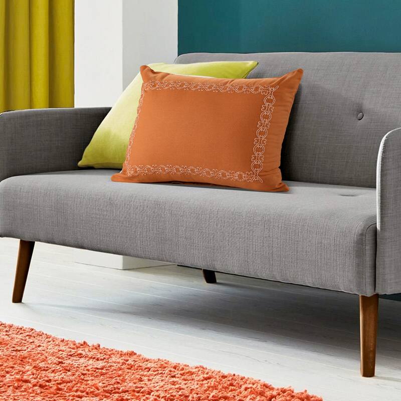 Sevita Dainty and Delicate Embroidered Border Throw Pillow