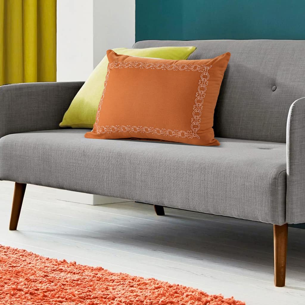 Sevita Dainty and Delicate Embroidered Border Throw Pillow