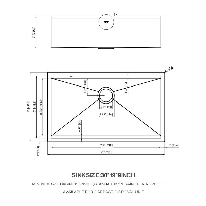 Undermount Single Bowl 16 Gauge Stainless Steel Ledge Workstation Kitchen Sink