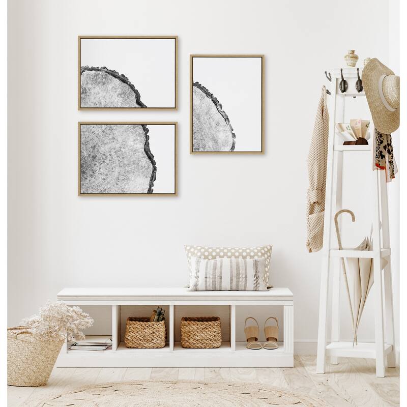 Kate and Laurel Sylvie Tree Rings Set Canvas by Emiko and Mark Franzen